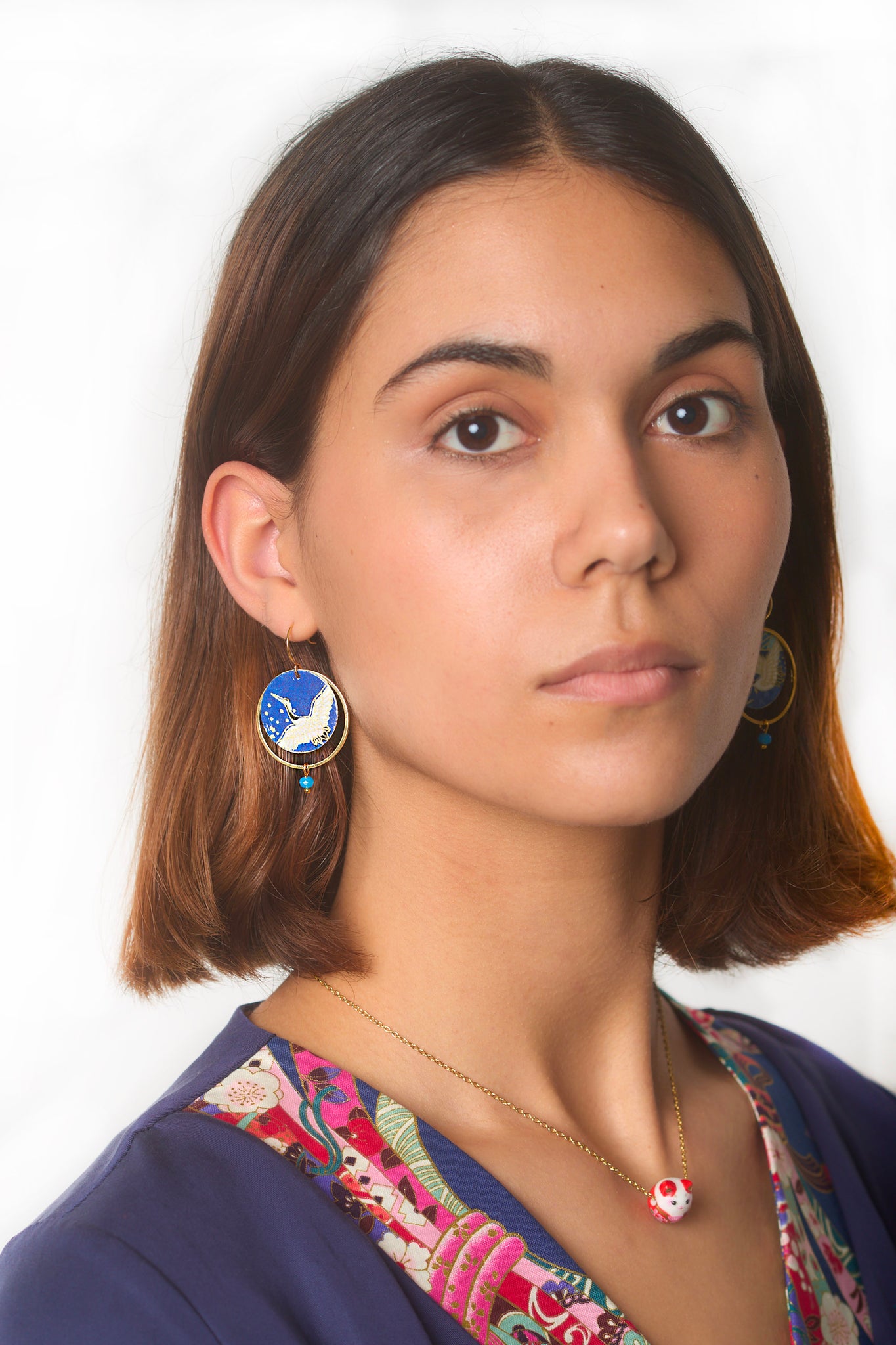 Boucles d'oreilles ASAHI Envol bleu - Fleurs d'Ascenseurs