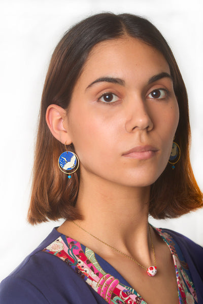 Boucles d'oreilles ASAHI Envol bleu - Fleurs d'Ascenseurs