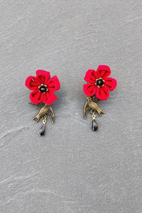 Boucles d'oreilles kanzashi AMOURETTE