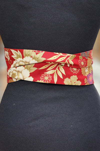 Ceinture OBI Kiku bordeaux - Fleurs d'Ascenseurs