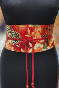 Ceinture OBI Eventails rouges - Fleurs d'Ascenseurs