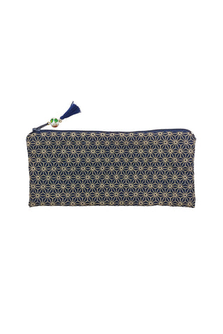 Trousse longue LOON Asanoha marine - Fleurs d'Ascenseurs