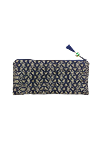 Trousse longue LOON Asanoha marine - Fleurs d'Ascenseurs