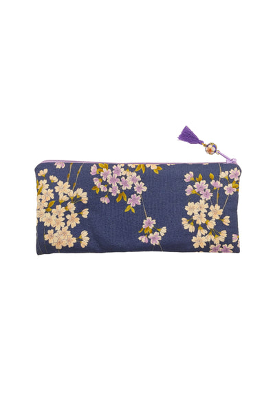 Trousse longue LOON Sakura marine - Fleurs d'Ascenseurs