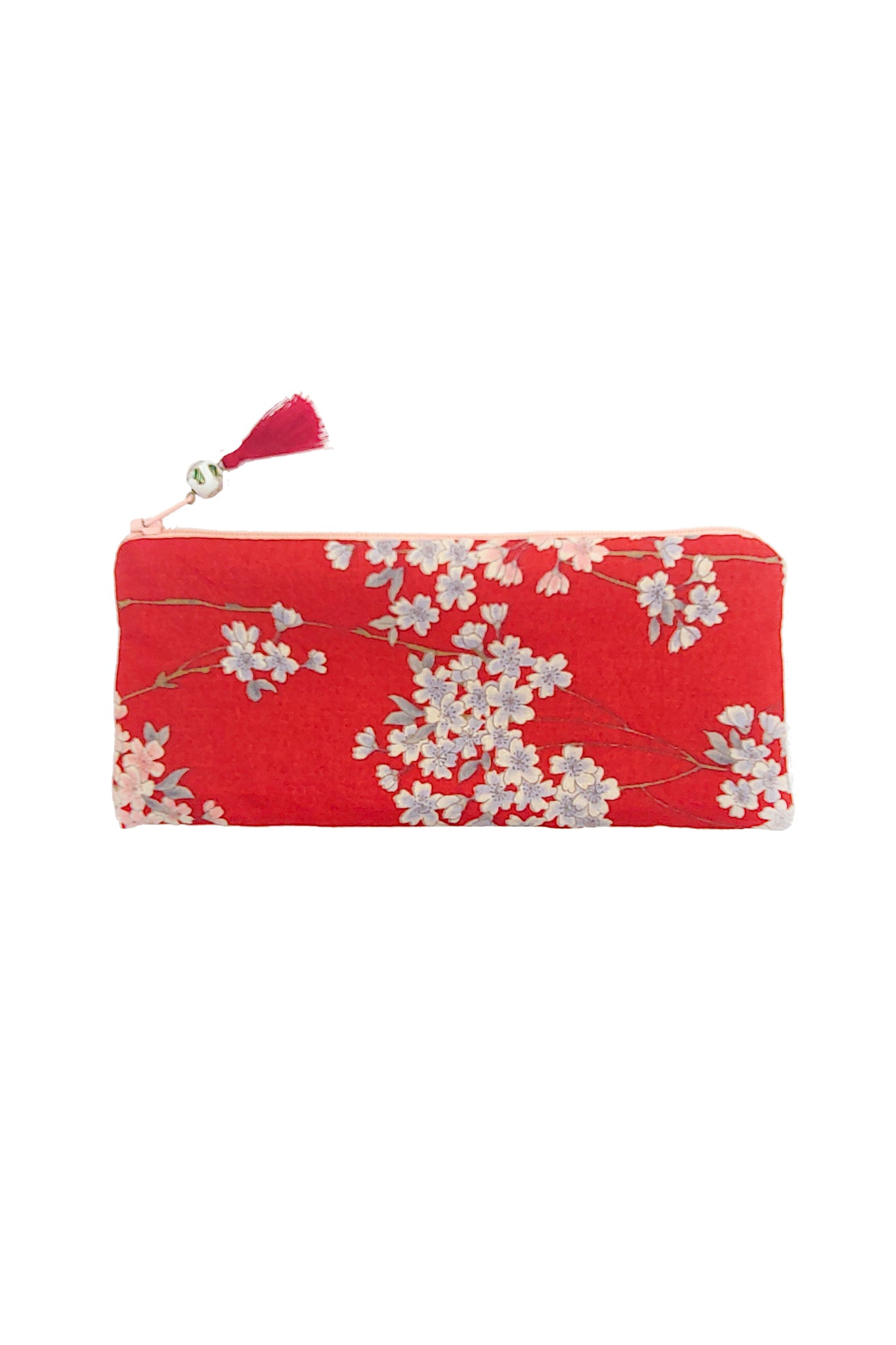 Trousse longue LOON Sakura rouge - Fleurs d'Ascenseurs