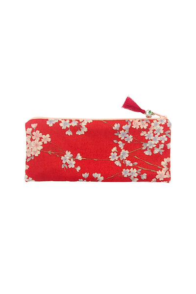 Trousse longue LOON Sakura rouge - Fleurs d'Ascenseurs